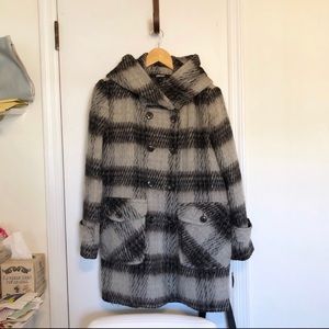 DKNY furry wool double coat